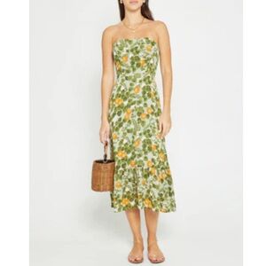 O.p.t. Lucy Midi Dress in Green/ Orange Grove size 4